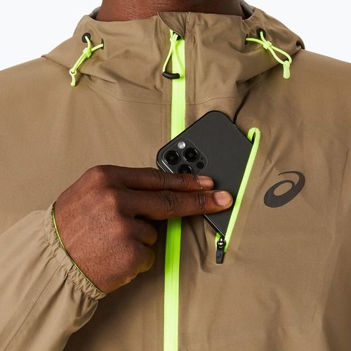 Куртка для бігу чоловіча ASICS Fujitrail Waterproof pepper