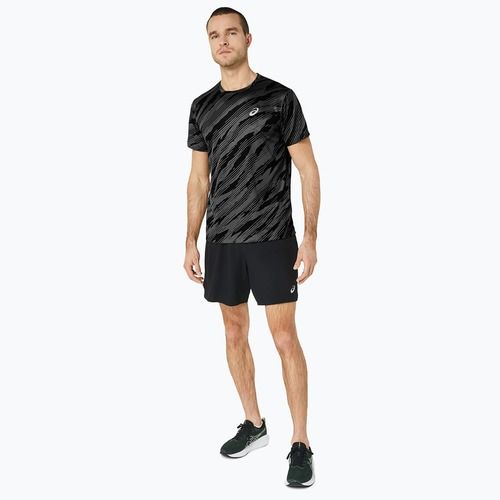 Футболка для бігу чоловіча ASICS All Over Print Top graphite grey/performance black
