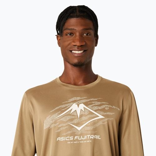 Кофта для бігу чоловіча ASICS Fujitrail Logo pepper/feather grey/oatmeal