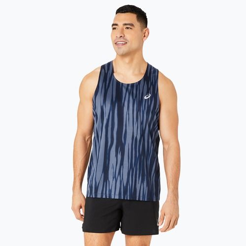 Топ для бігу чоловічий ASICS  Road All Over Print Singlet blue expanse/midnight