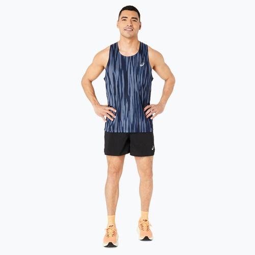 Топ для бігу чоловічий ASICS  Road All Over Print Singlet blue expanse/midnight