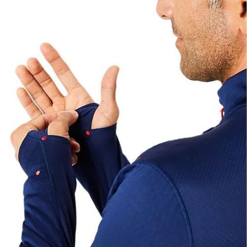 Кофта для бігу чоловіча ASICS Road Winter 1/2 Zip Mid Layer blue expanse