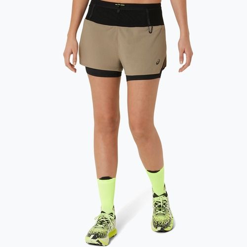 Шорти для бігу жіночі ASICS Fujitrail 2-N-1 pepper / performance black