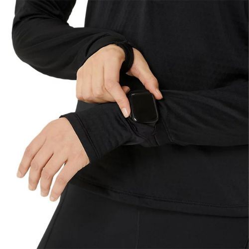 Кофта для бігу жіноча ASICS Road Winter 1/2 Zip Mid Layer performance black