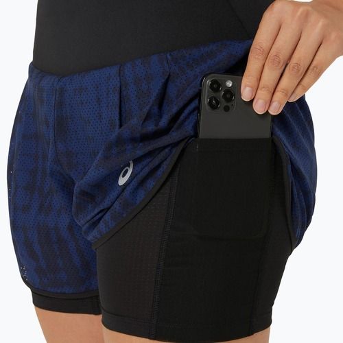 Шорти для бігу жіночі ASICS Road All Over Print 2N1 3.5IN midnight