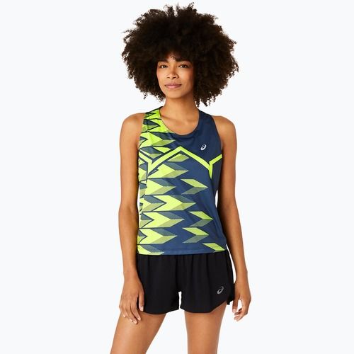 Топ для бігу жіночий ASICS Light Graphic Tank french blue/safety yellow