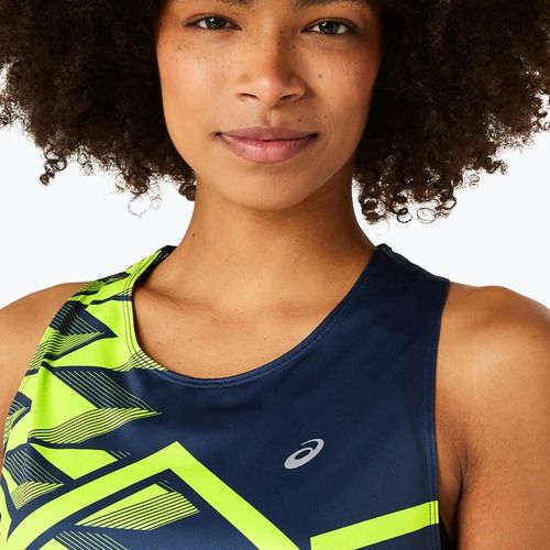 Топ для бігу жіночий ASICS Light Graphic Tank french blue/safety yellow