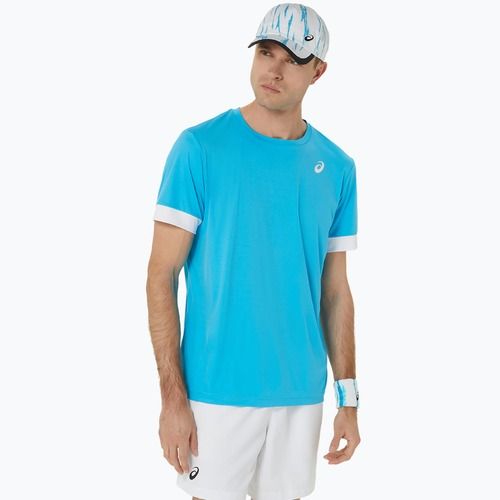 Футболка тенісна чоловіча ASICS Court SS Top digital aqua/brilliant white