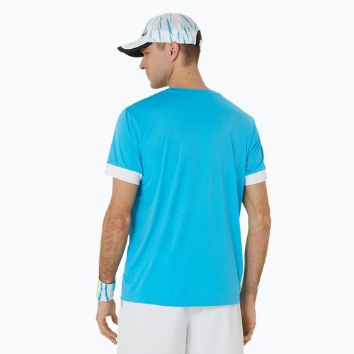 Футболка тенісна чоловіча ASICS Court SS Top digital aqua/brilliant white
