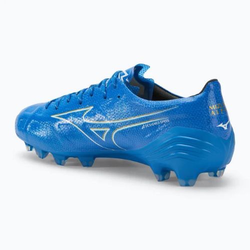Кросівки футбольні чоловічі Mizuno α Japan FG white/laser blue/gold