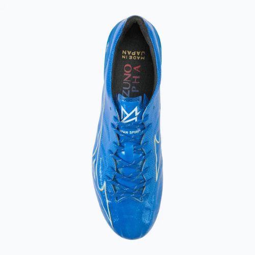 Кросівки футбольні чоловічі Mizuno α Japan FG white/laser blue/gold