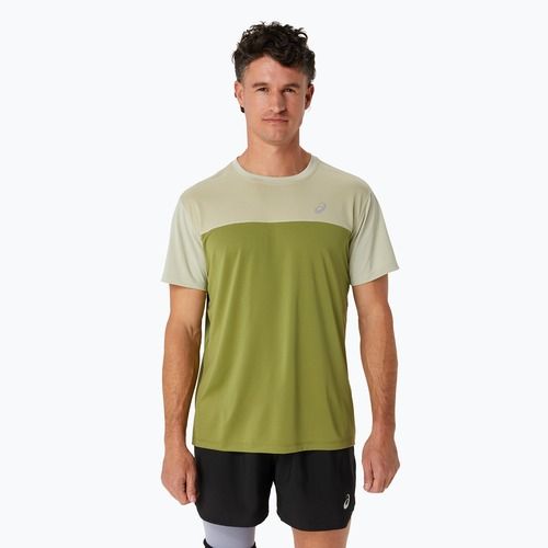 Футболка для бігу чоловіча ASICS Race Top performance dried leaf green/cactus