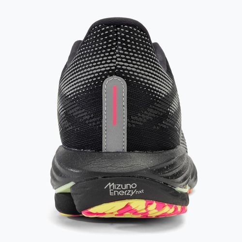 Чоловічі бігові кросівки Mizuno Wave Rider 28 чорний/сріблястий/сонячний лайм