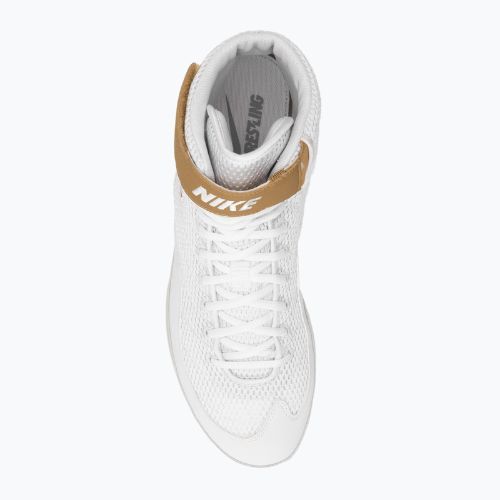 Кросівки борцівські чоловічі Nike Inflict 3 white/metallic gold