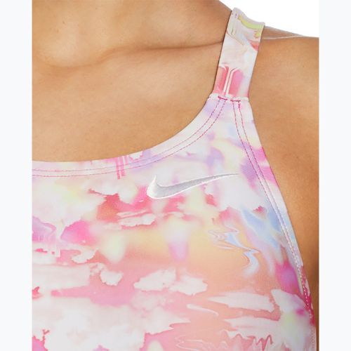 Жіночий злитий купальник Nike Hydrastrong Multi Print Fastback теплий мульти