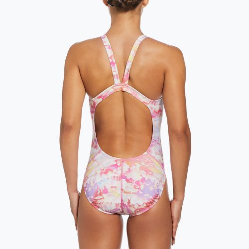 Жіночий злитий купальник Nike Hydrastrong Multi Print Fastback теплий мульти