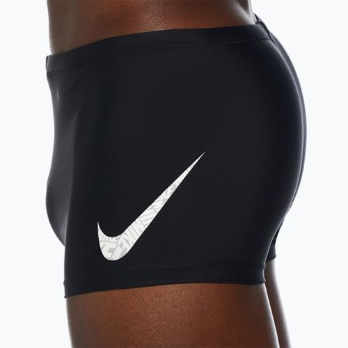 Чоловічі плавальні боксери Nike Tossed Swoosh Square Leg чорні
