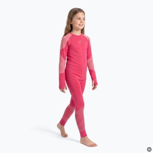 Комплект дитячої термоактивної білизни KADVA Frosty Jrg Set безшовний рожевий
