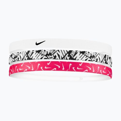 Пов'язка на голову Nike Printed Headbands 3 шт. white/aster pink/black
