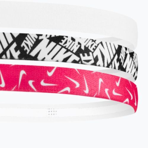 Пов'язка на голову Nike Printed Headbands 3 шт. white/aster pink/black