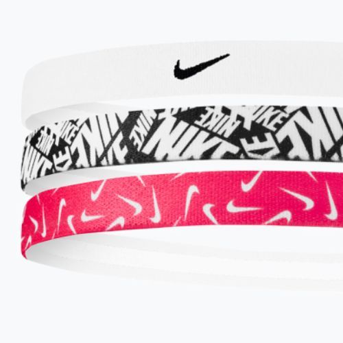 Пов'язка на голову Nike Printed Headbands 3 шт. white/aster pink/black