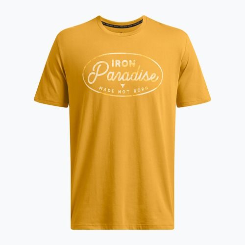 Футболка для тренувань чоловіча Under Armour Project Rock Made Not Born golden yellow/steeltown gold
