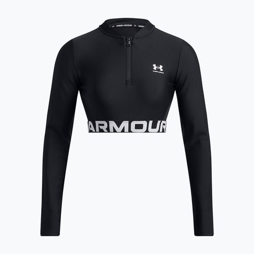 Топ для тренувань жіночий Under Armour Heat Gear Rib 1/4 Zip black/black/white