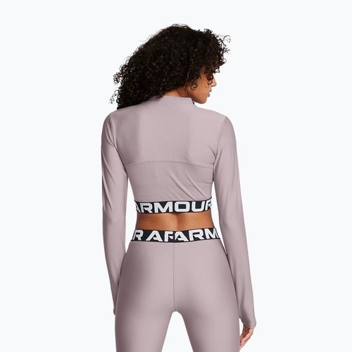 Топ для тренувань жіночий Under Armour Heat Gear Rib 1/4 Zip tetra gray/white
