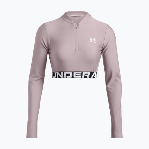 Топ для тренувань жіночий Under Armour Heat Gear Rib 1/4 Zip tetra gray/white