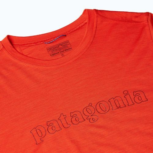 Кофта жіноча Patagonia Cap Cool Merino Blend Graphic outline text logo/madder red