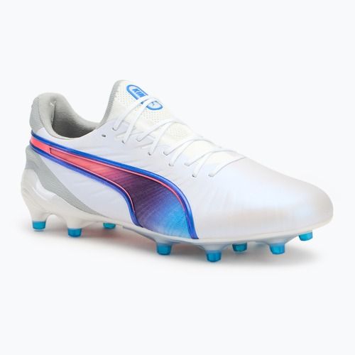 Кросівки футбольні PUMA King Ultimate FG/AG puma white/bluemazing/flat light grey/sunset glow