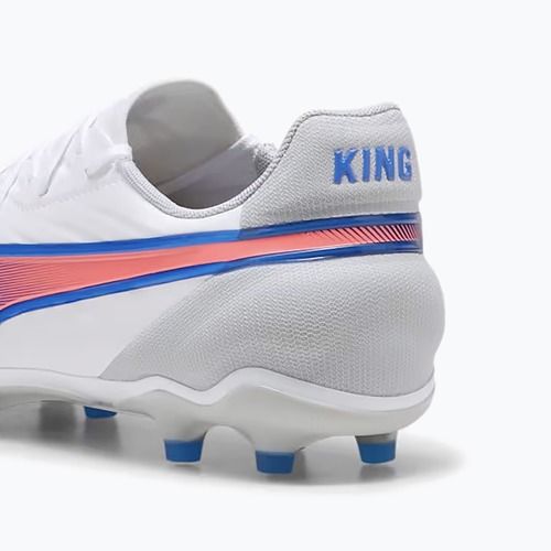 Кросівки футбольні PUMA King Match FG/AG puma white/bluemazing/flat light grey/sunset glow