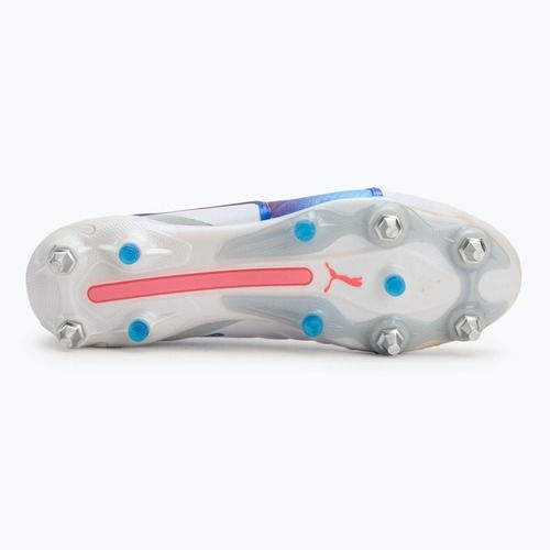 Кросівки футбольні чоловічі PUMA King Ultimate MxSG puma white/bluemazing/flat light grey/sunset glow