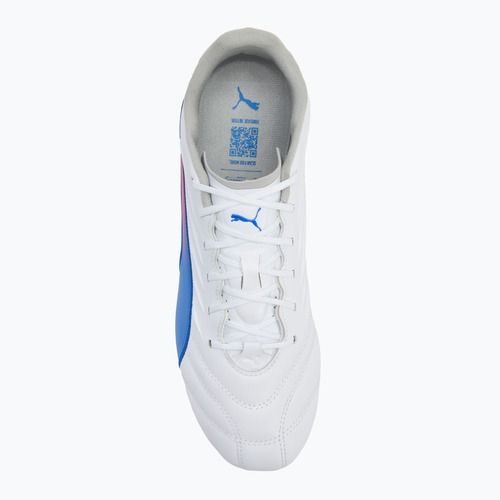 Кросівки футбольні чоловічі PUMA King Pro MxSG puma white/bluemazing/flat light grey/sunset glow