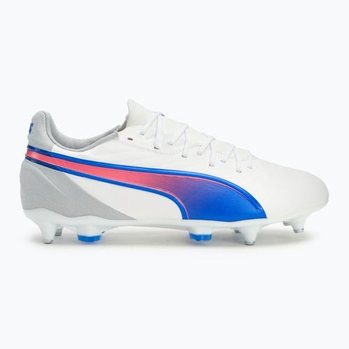 Кросівки футбольні чоловічі PUMA King Match MxSG puma white/bluemazing/flat light grey/sunset glow