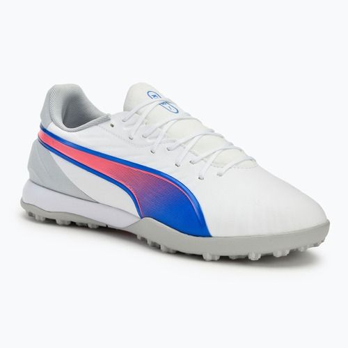 Кросівки футбольні PUMA King Match TT puma white/bluemazing/flat light grey/sunset glow