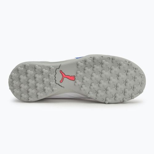 Кросівки футбольні дитячі PUMA King Match TT Jr puma white/bluemazing/flat light grey/sunset glow