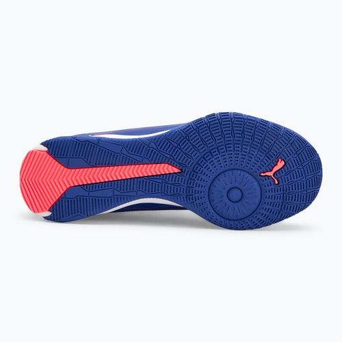 Дитячі футбольні бутси PUMA Ultra 5 Match It + Mid Jr лазуровий лазур / пума білий / захід сонця