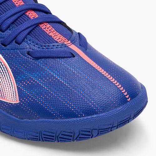 Дитячі футбольні бутси PUMA Ultra 5 Match It + Mid Jr лазуровий лазур / пума білий / захід сонця