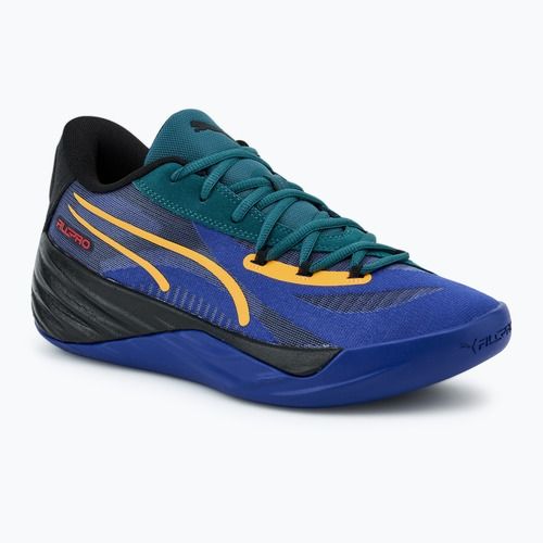 Чоловічі баскетбольні кросівки PUMA All-Pro Nitro Crowd Craze лазуровий лазур / холодний зелений / пума чорний