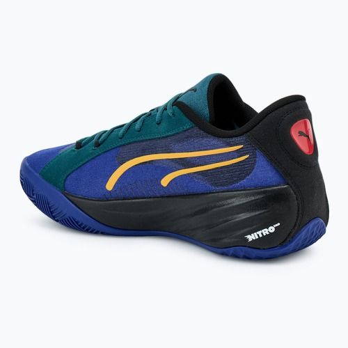 Чоловічі баскетбольні кросівки PUMA All-Pro Nitro Crowd Craze лазуровий лазур / холодний зелений / пума чорний