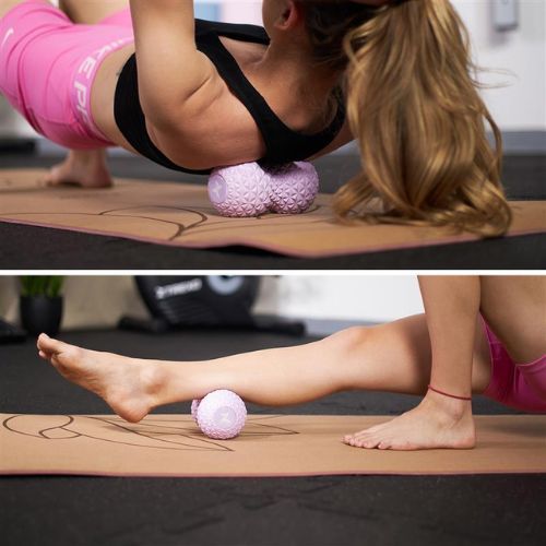 Подвійний м'яч для масажу XTREXO TXO-B4Z075-VT фіолетовий