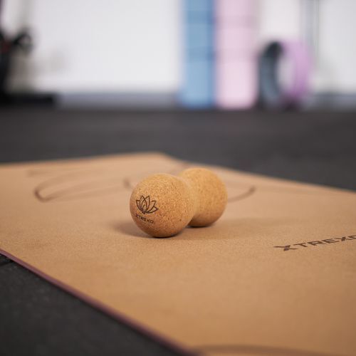 М'яч подвійний для масажу XTREXO корковий TXO-B4Z082-NC натуральний