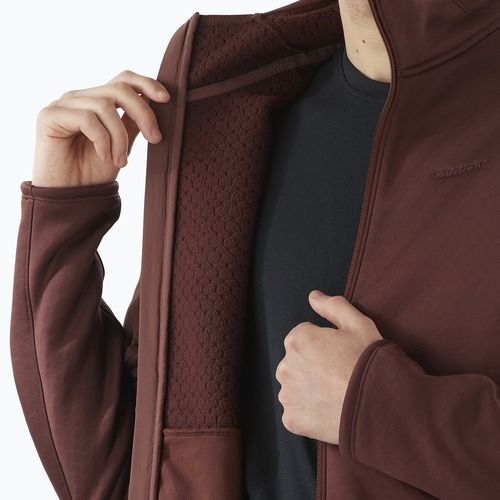Кофта трекінгова чоловіча Salomon Essential Midwarm Fz rum raisin