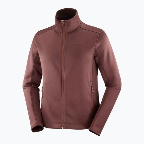 Кофта трекінгова чоловіча Salomon Essential Midwarm Fz rum raisin