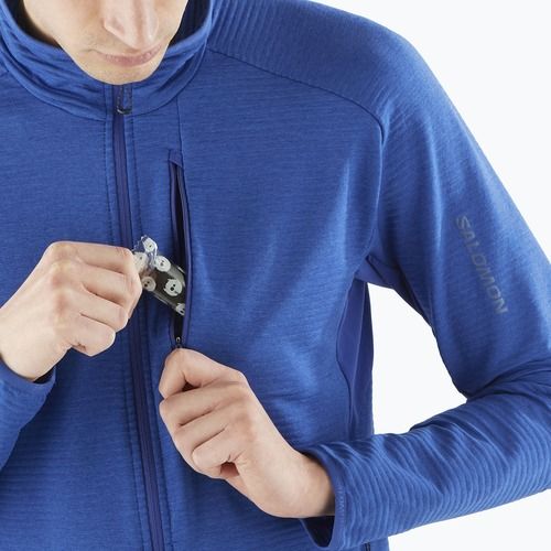 Кофта трекінгова чоловіча Salomon Essential Lightwarm FZ surf the web