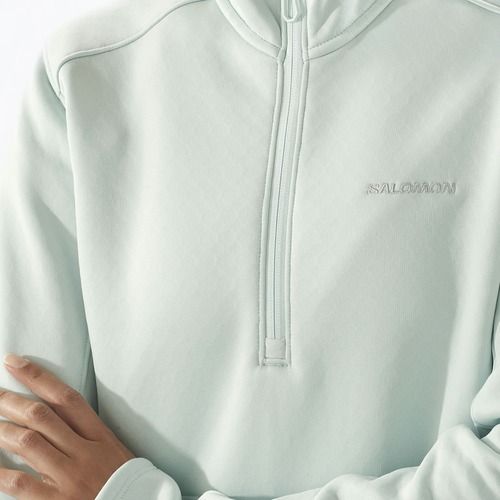 Кофта трекінгова жіноча Salomon Essential Midwarm HZ misty blue