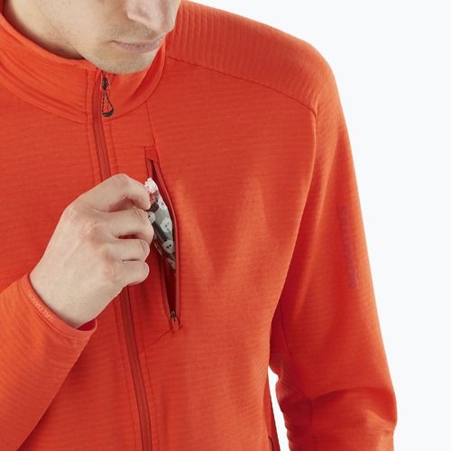 Кофта трекінгова чоловіча Salomon Essential Lightwarm FZ cherry tomato