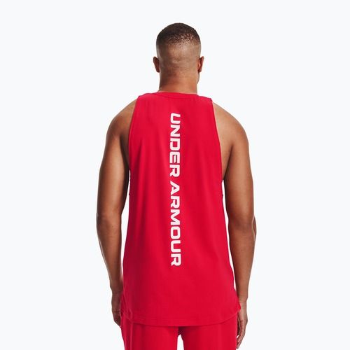 Чоловіча баскетбольна футболка Under Armour Baseline Cotton Tank червона/біла/біла