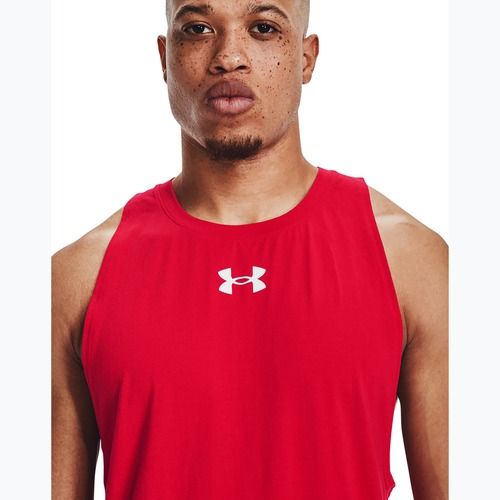 Чоловіча баскетбольна футболка Under Armour Baseline Cotton Tank червона/біла/біла